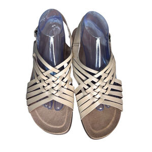 Easy Spirit Semar Sandals Size 11 M Beige Woven Leather